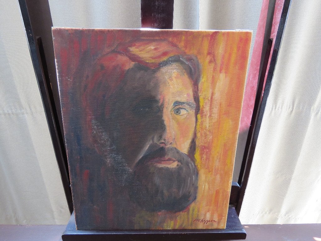 Peinture : L'homme créateur à la barbe, huile sur toile, Enlèvement ou Envoi, Signé, Toile