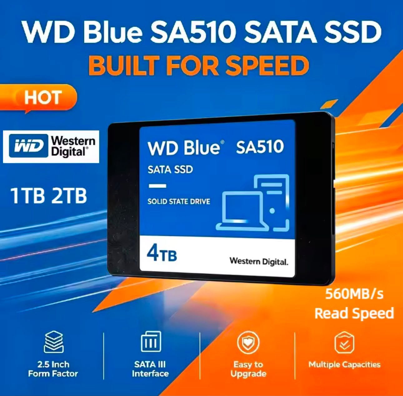 SSD WESTERN DIGITAL 4To , 2 To et 1To, Informatique & Logiciels, Neuf, Enlèvement ou Envoi, Interne, SATA