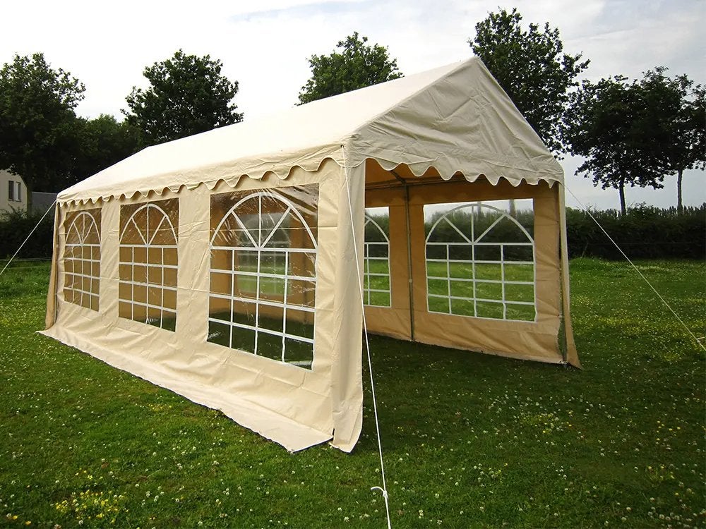 Stevige 4 x 6 m pvc partytent + Grondframe & Draagtassenset, Tente de réception, Enlèvement, Utilisé, 2 mètres ou plus