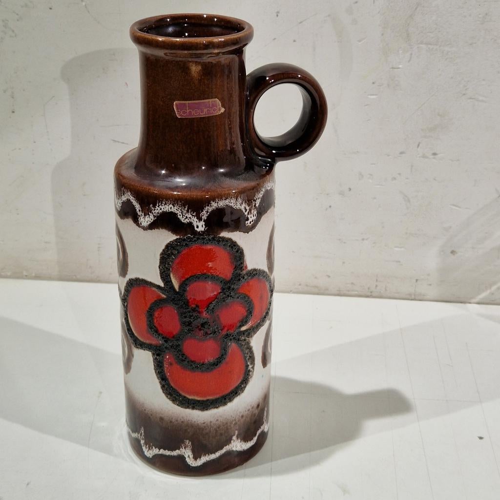 vaas West Germany 401 28 , scheurich fat lava keramiek, Antiquités & Art, Antiquités | Vases, Enlèvement ou Envoi