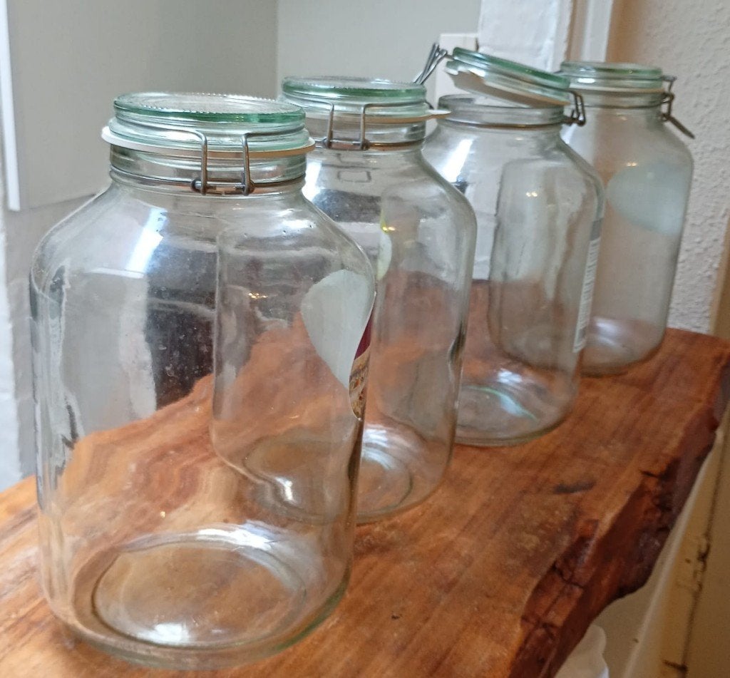 4 Glazen bokaal/inmaakpot 5 Liter!, Enlèvement, Utilisé, Verre