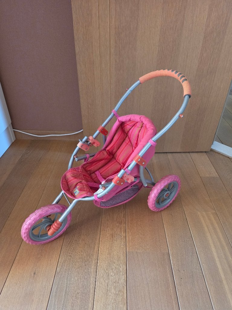 Leuke roze poppenbuggy / driewieler jogger voor poppen, Kinderen en Baby's, Ophalen of Verzenden, Gebruikt, Overige typen