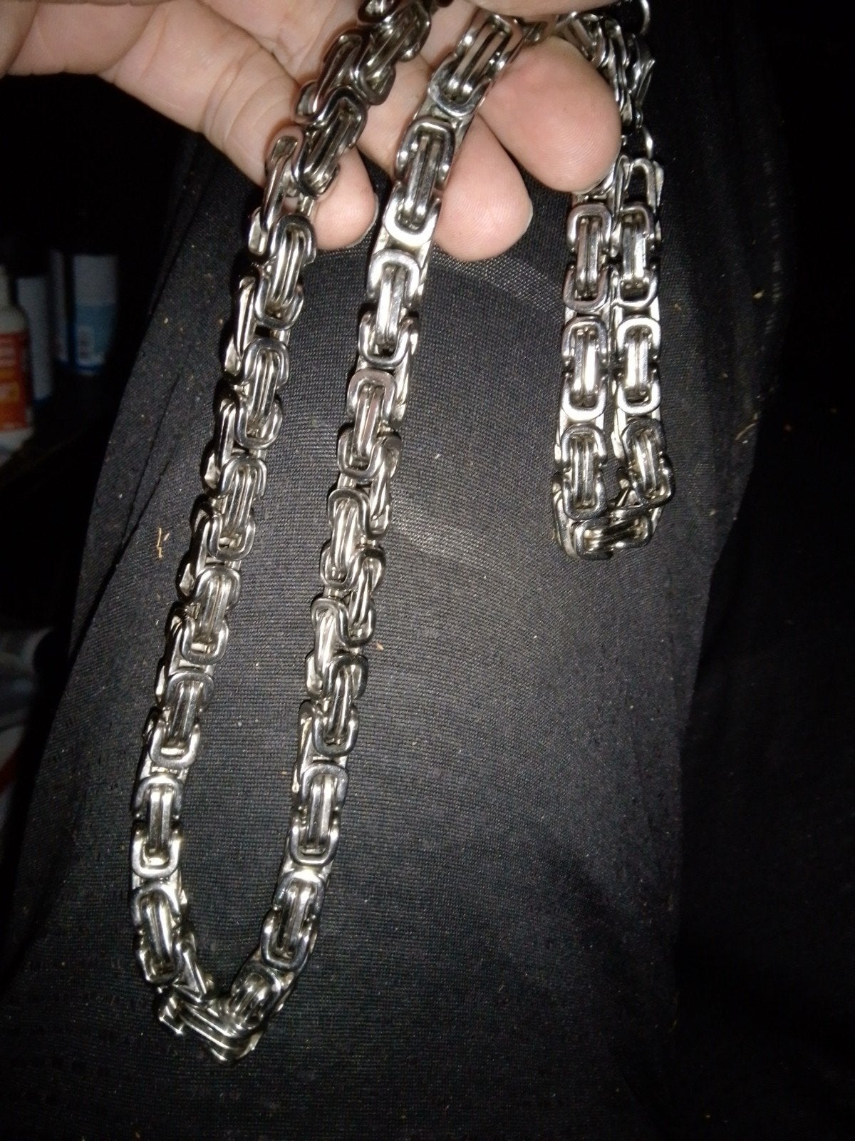 Solide stoere roestvrij halsketting steampunk stile, Ophalen of Verzenden, Zo goed als nieuw, Zilver, Zilver