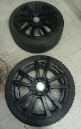 Roues (2) jantes & pneus hiver 18", Autos : Pièces & Accessoires, Pneus & Jantes, Pneus et Jantes, Pneus hiver, Enlèvement ou Envoi