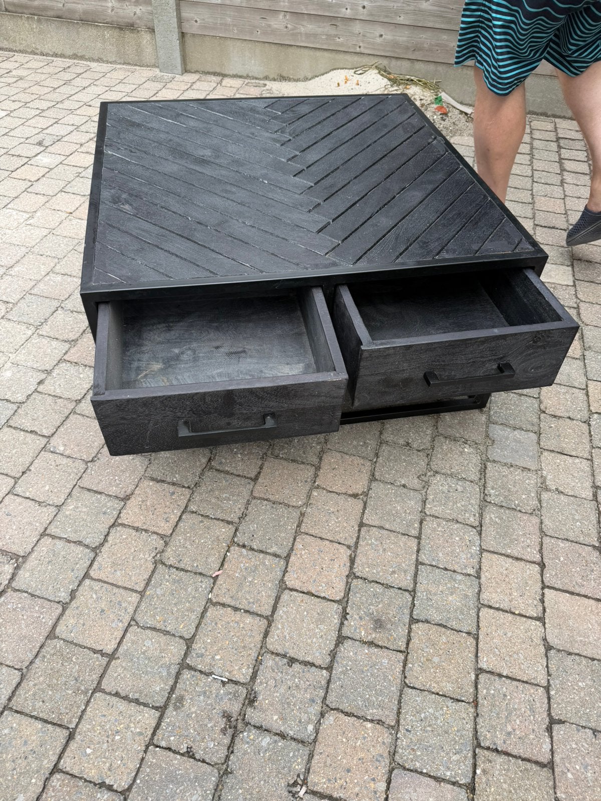 Salontafel zwart, Huis en Inrichting, Ophalen, Gebruikt, Vierkant, Overige houtsoorten