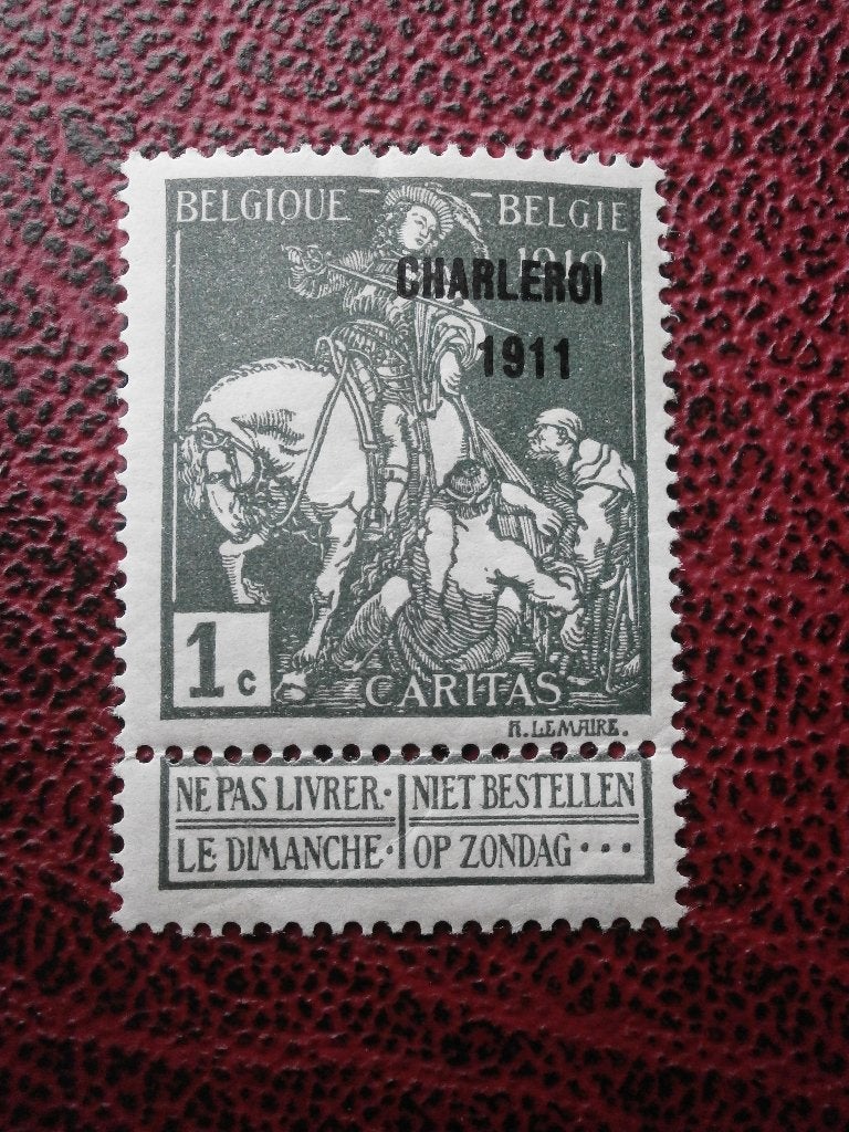 BELGIQUE CARITAS  NR 101*, Autre, Trace d'autocollant, Non oblitéré, Timbre-poste