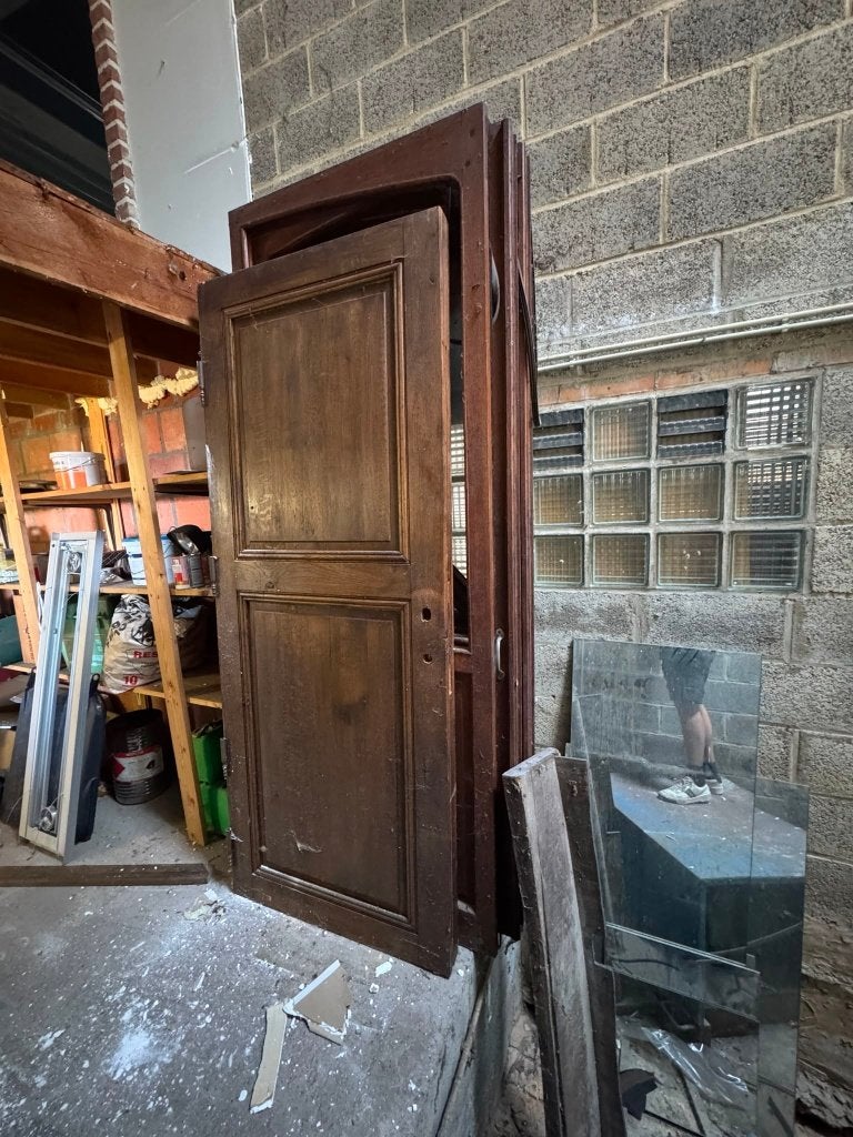 zware eiken branddeur RF60, Doe-het-zelf en Bouw, Ophalen, 80 tot 100 cm, Binnendeur, Zo goed als nieuw