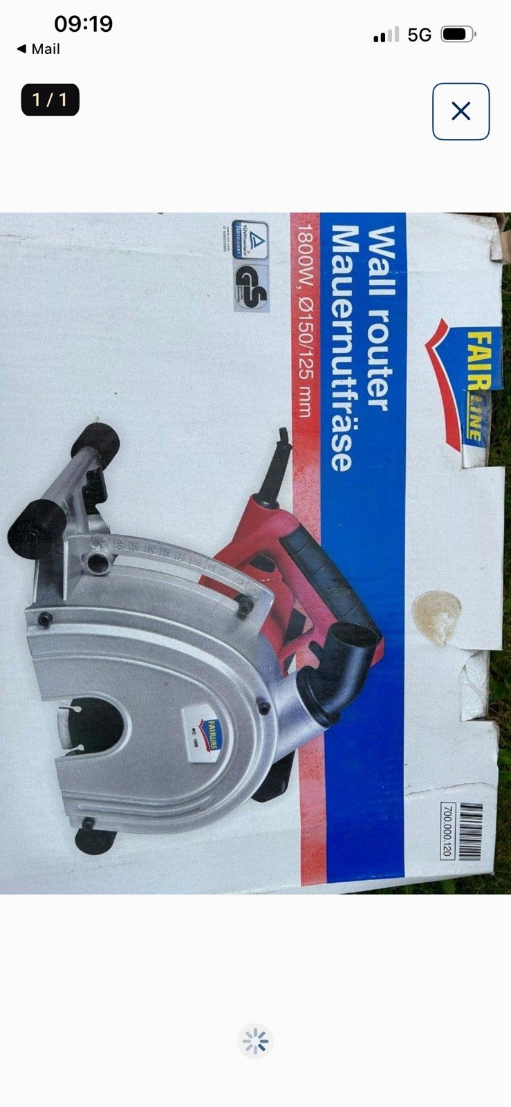 Muurfrees nieuw in doos, Ophalen