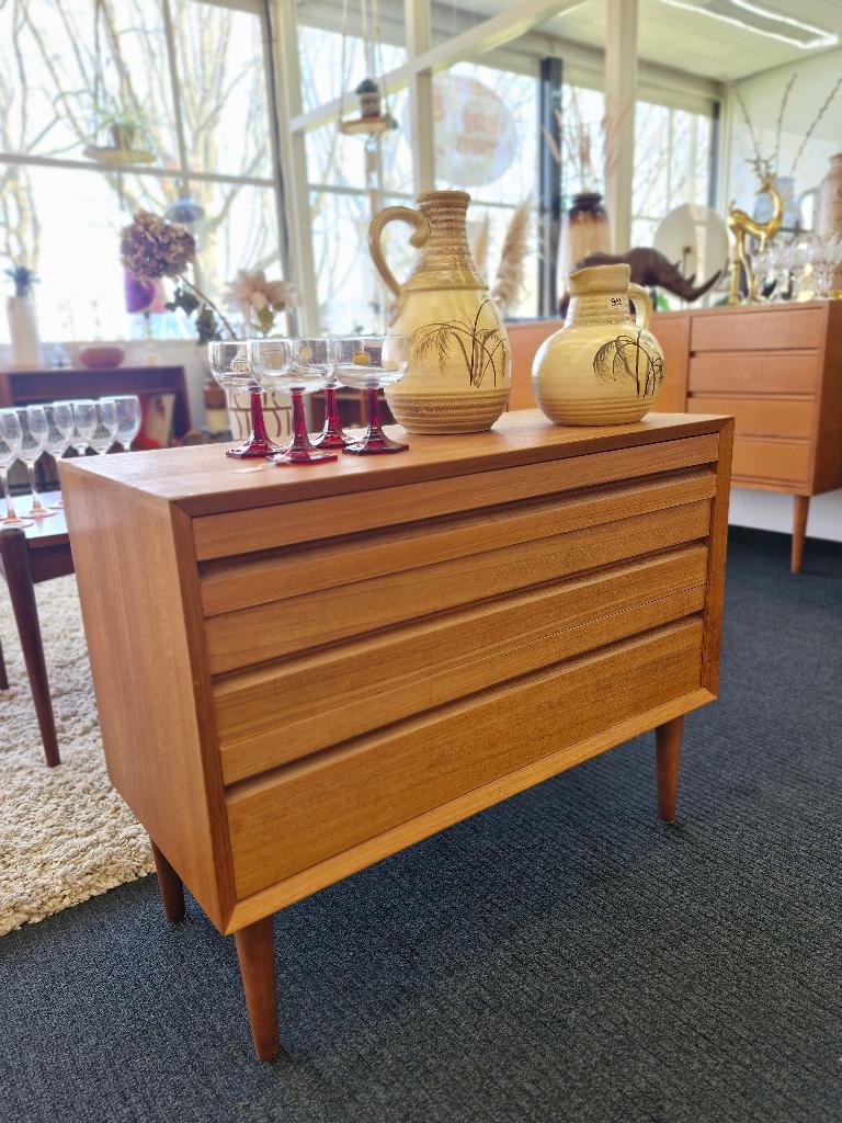 Vintage ladekastje 70s teak, Ophalen, Huis en Inrichting