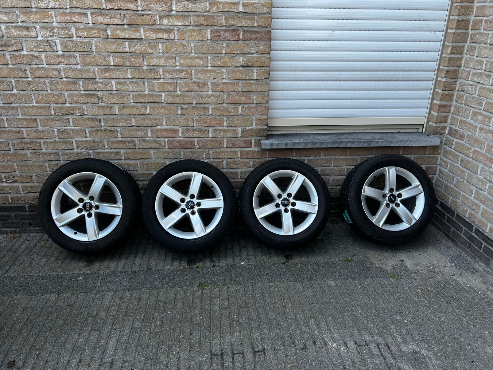 Originele Audi 16” aluminium velgen – 5x112, Autos : Pièces & Accessoires, Pneus & Jantes, Pneus hiver, 16 pouces, Enlèvement