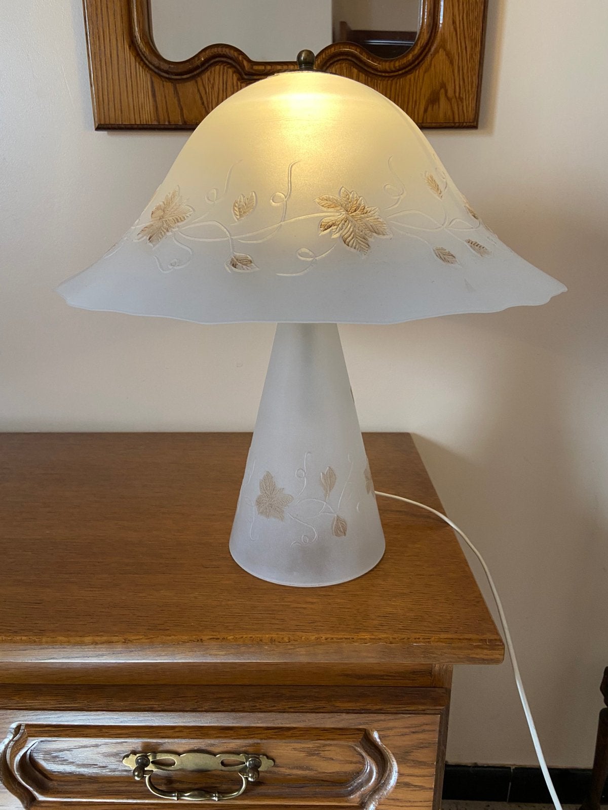 MURANO MUSHROOM LAMP VINTAGE ART NOUVEAU, Ophalen, Zo goed als nieuw