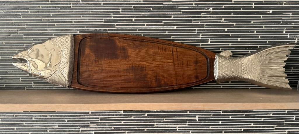 Mooie houten schotel met zilver. Nieuw!, Antiek en Kunst, Ophalen