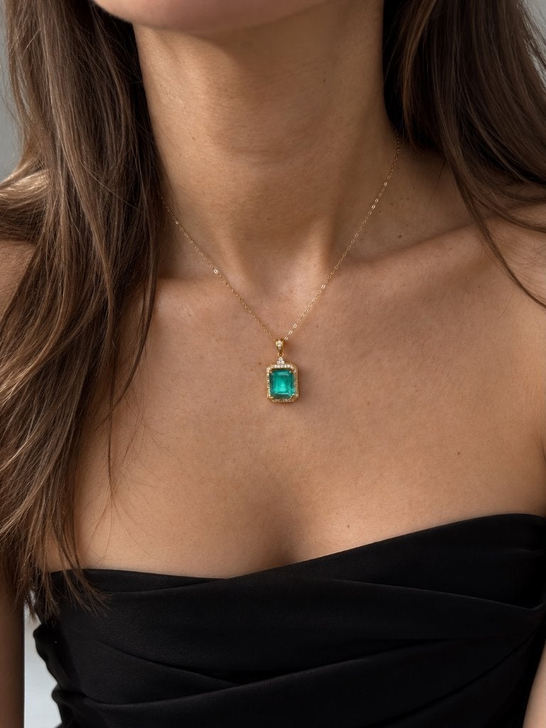 pendentif en  paraiba argent 925 plaqué or jaune 18 carats, Bijoux, Sacs & Beauté, Neuf, Enlèvement ou Envoi, Vert, Avec pierre précieuse