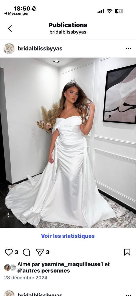 Robes de mariée a vendre, Enlèvement ou Envoi, Porté, Taille 38/40 (M), Blanc