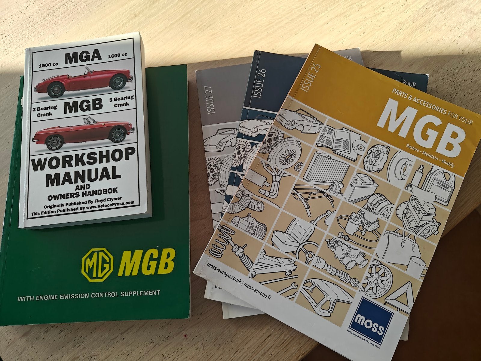 Workshop manuals MGb, Ophalen, Gelezen