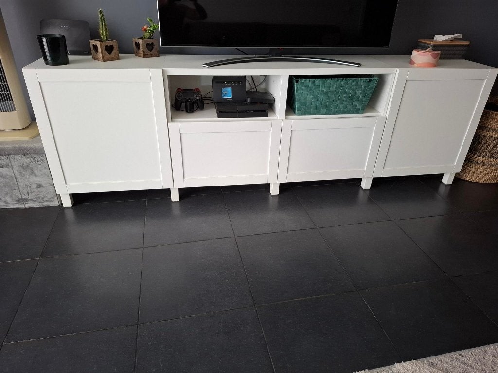 Meuble TV avec portes et tiroirs, Maison & Meubles, Enlèvement, Comme neuf, Avec tiroir(s)