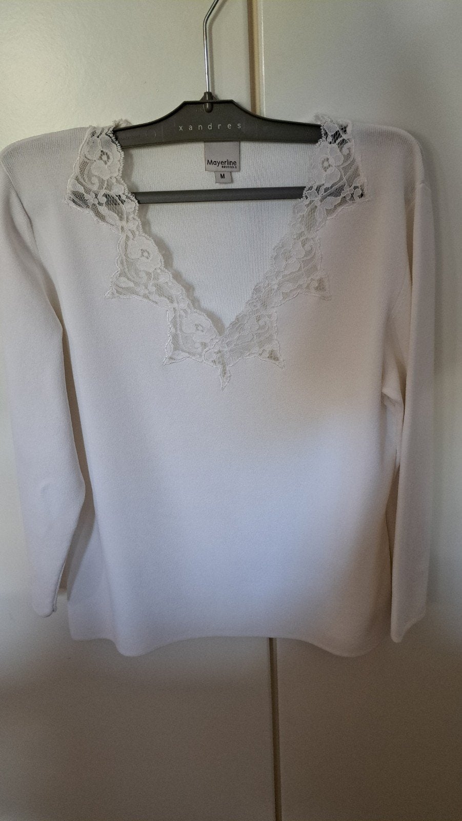 Mayerline elegante fijngebreide trui met kant  M Nieuwstaat, Kleding | Dames, Mayerline, Ophalen of Verzenden, Maat 38/40 (M)