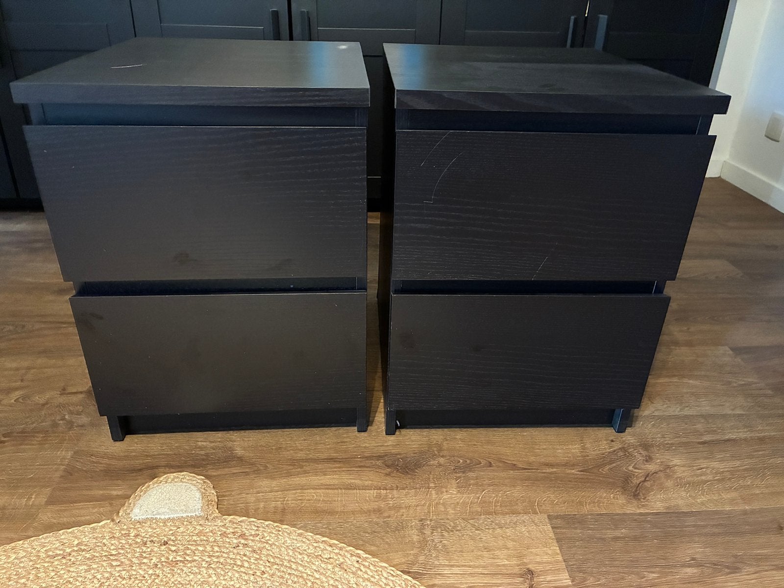 Malm nachtkastjes x2, Huis en Inrichting, Ophalen, Gebruikt
