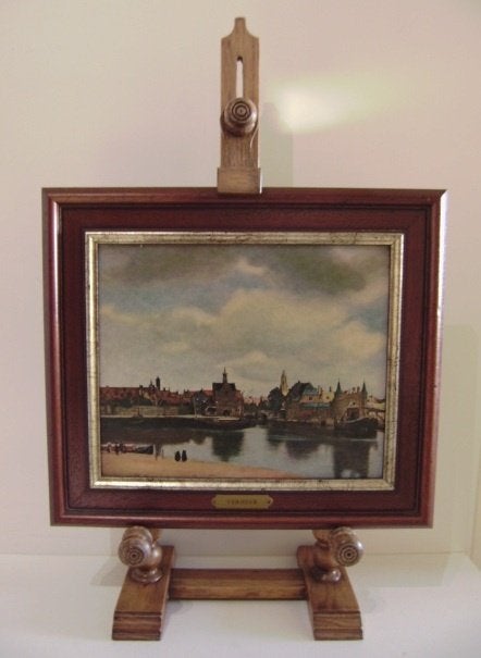 VERMEER : Digitale reliëf print op canvas in een houtkader, Ophalen, Bijzondere lijst, Doek, Landschap