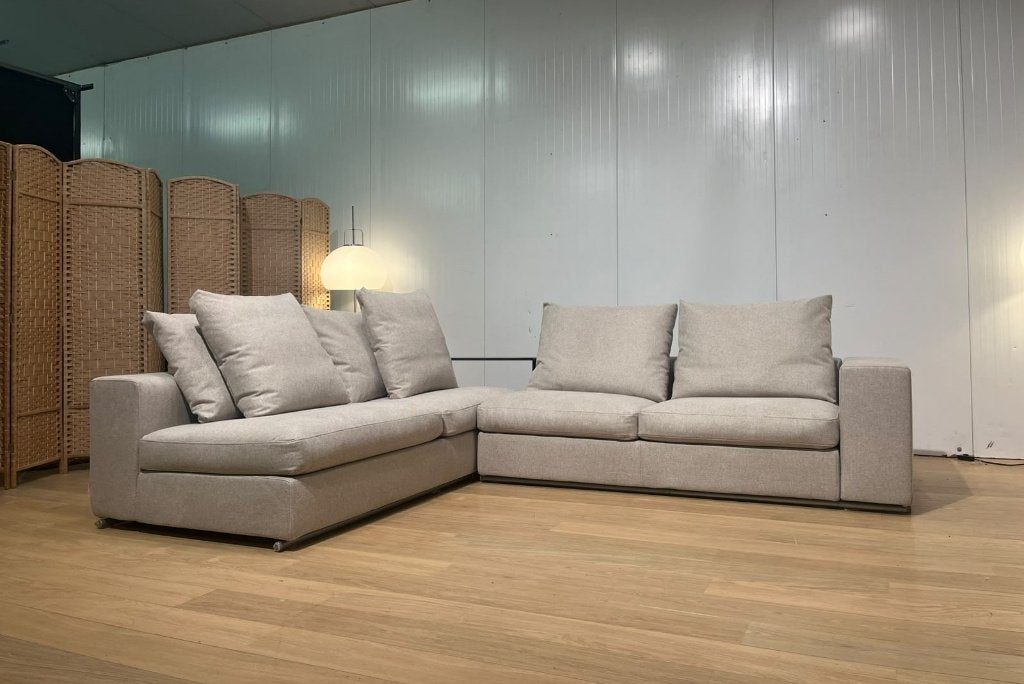 Flexform Groundpiece Hoekbank – Nieuw Gestoffeerd + GARANTIE, 250 tot 300 cm, Design Bank Bankstel Zetel Hoekbank Flexform, Hoekbank