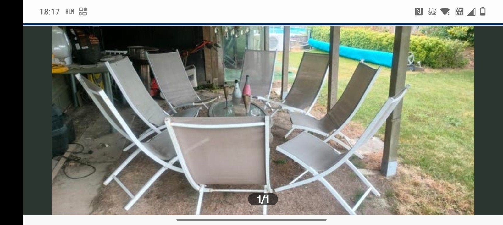8 tuinstoelen plooibaar, Ophalen