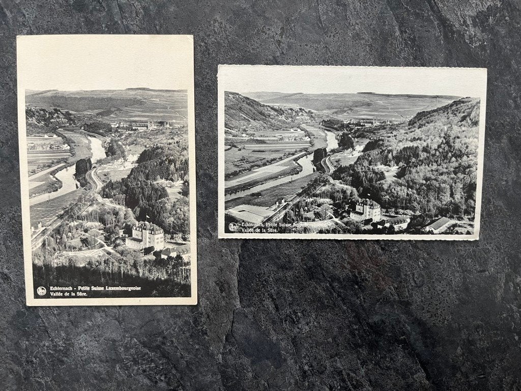 2 postkaarten Echternach - Vallée de la Sûre, Verzamelen, Postkaarten | Buitenland, Ophalen of Verzenden, België en Luxemburg