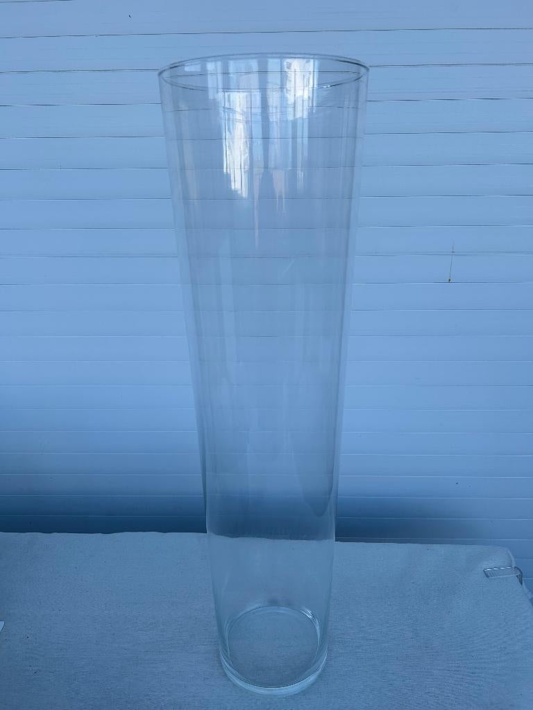 Très grand vase conique en verre transparent, Neuf, Autres couleurs, Verre, Enlèvement