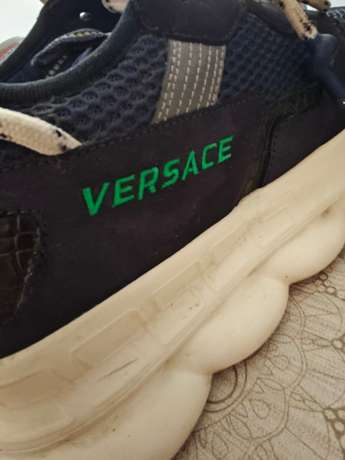 Versace schoenen, Ophalen, Blauw, Gedragen, Versace