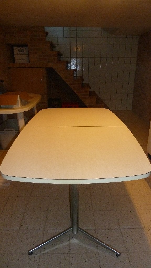 Vintage '70 keukentafel met chrome onderstel, Ophalen, Huis en Inrichting