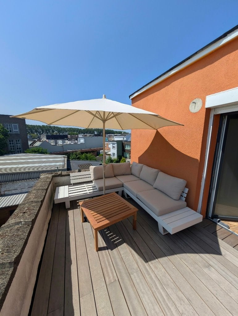 Stokparasol Riva diameter 300cm Beige, Ophalen, Kantelbaar, Nieuw, 2 tot 3 meter