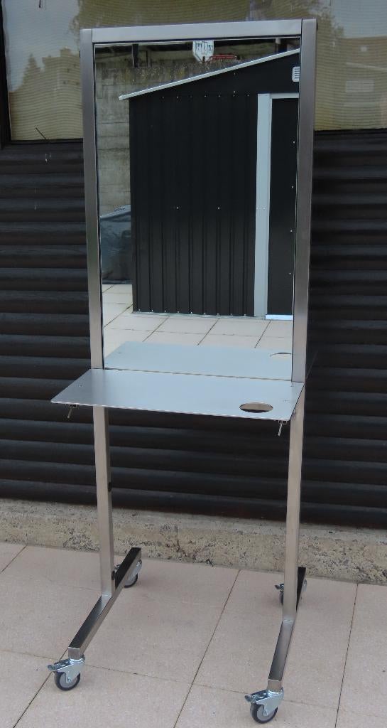 kappersspiegel dubbelzijdig in inox, Ophalen