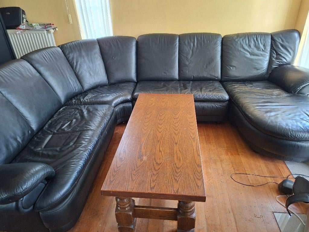 Lederen hoeksalon, Ophalen, Gebruikt, Leer