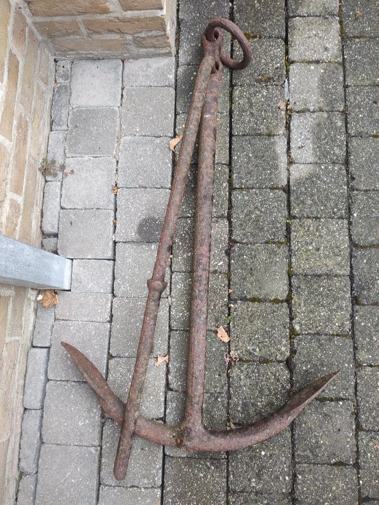Antiek ijzeren scheepsanker – decoratie, Ophalen