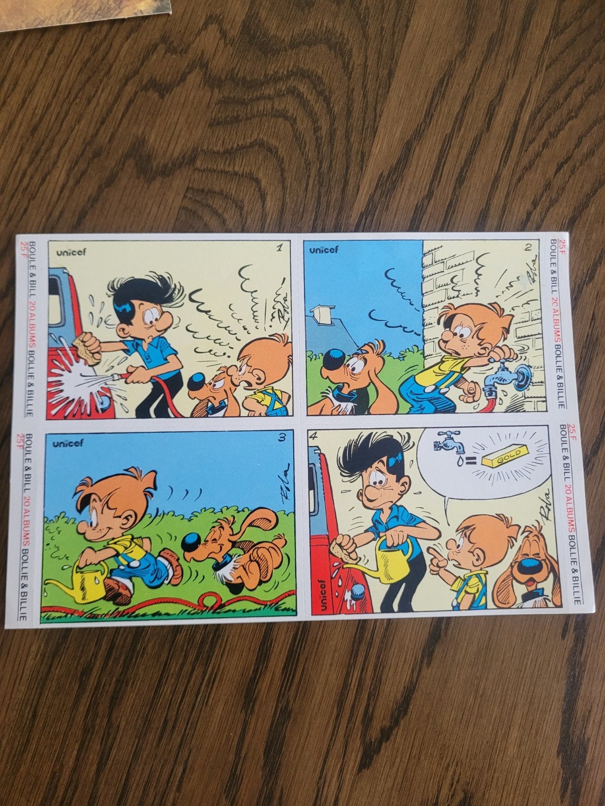 planche d'autocollants ancienne Bollie et Billie Unicef, Enlèvement ou Envoi