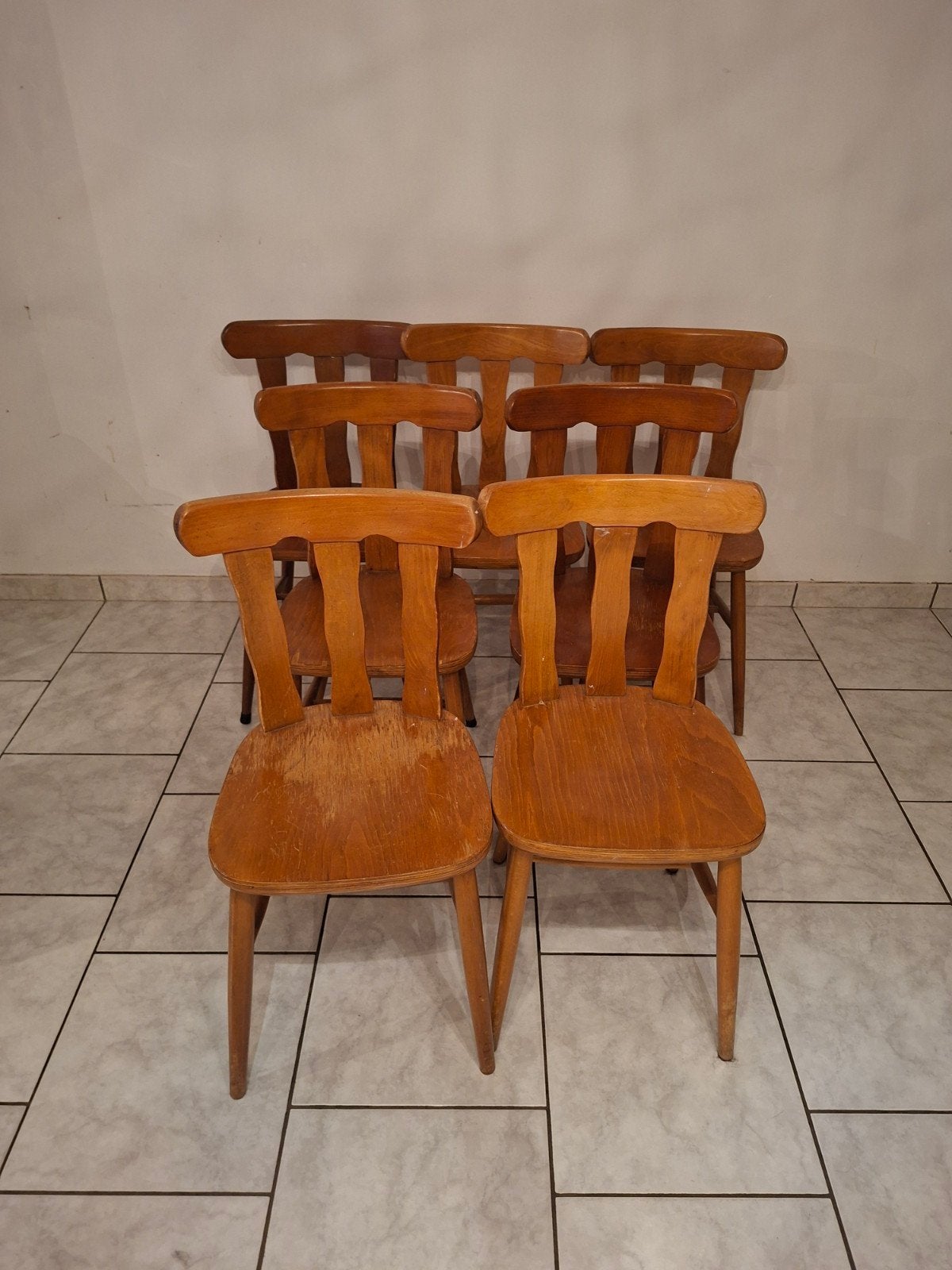 Lot de 7 chaises Delmée, Brun, Enlèvement, Bois, Cinq, Six Chaises ou plus