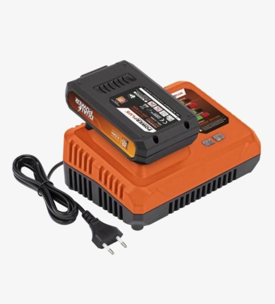 Lader + Batterij Powerplus 20V NIEUW, Ophalen of Verzenden, Nieuw