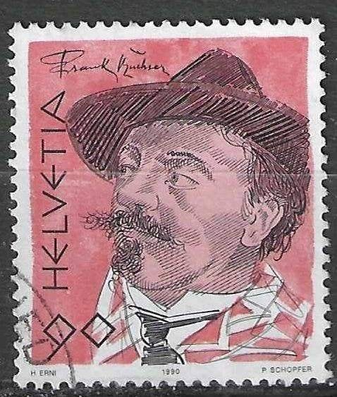 Zwitserland 1990 - Yvert 1352 - Frank Buchser (ST), Postzegels en Munten, Verzenden, Gestempeld
