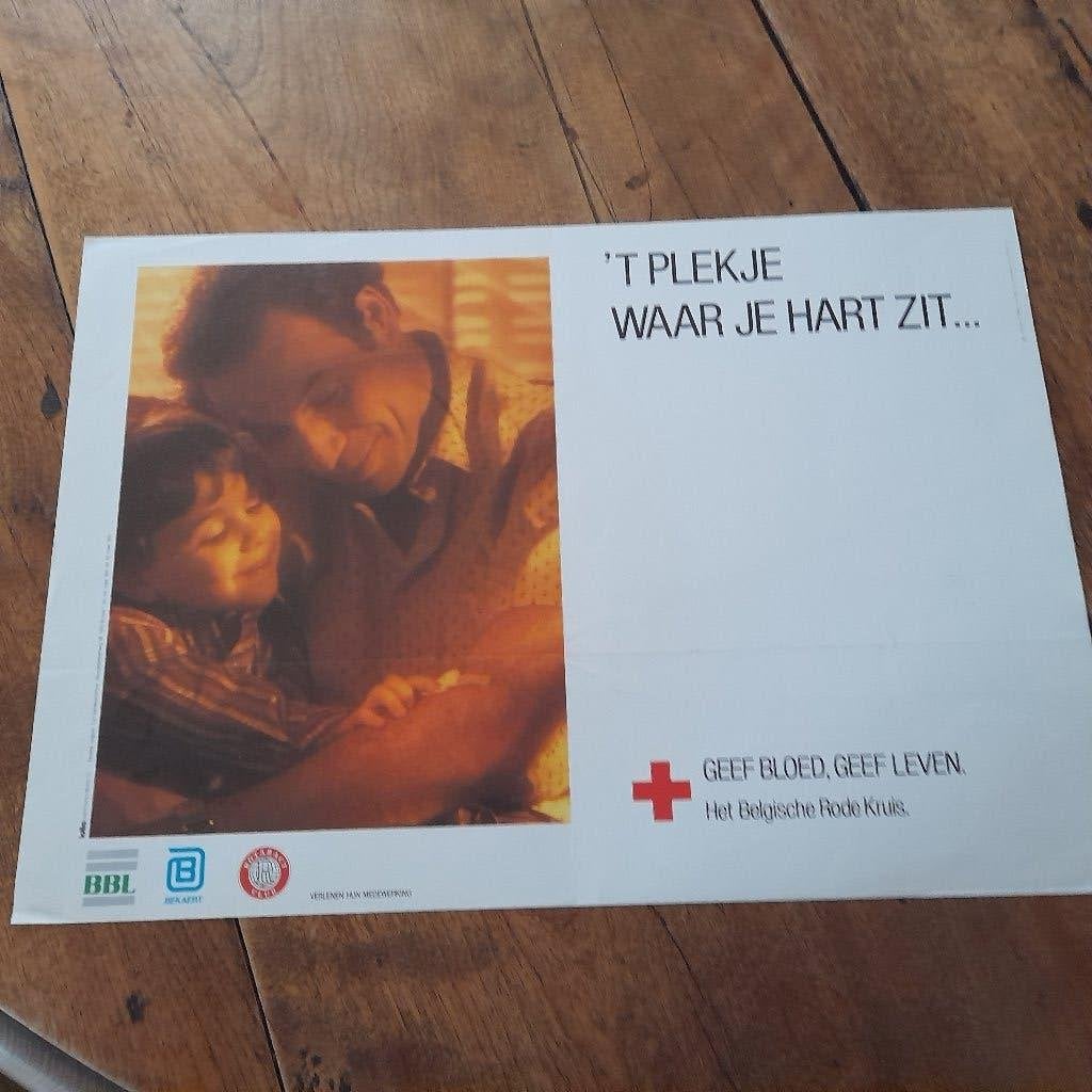 poster rode kruis, Verzamelen, Ophalen of Verzenden, Zo goed als nieuw, Rechthoekig Liggend