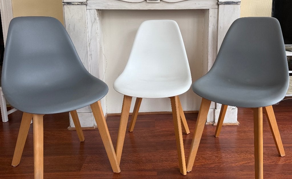 Lot de 3 chaises, Maison & Meubles, Chaises, Trois, Gris, Enlèvement, Utilisé
