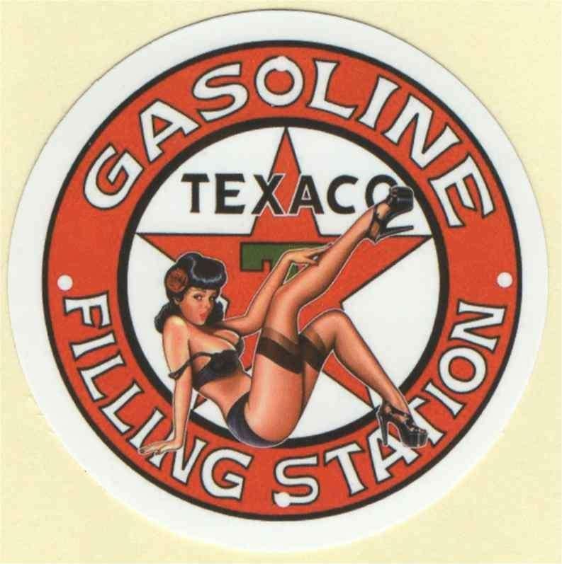 Texaco Pin Up Girl sticker #3, Verzenden