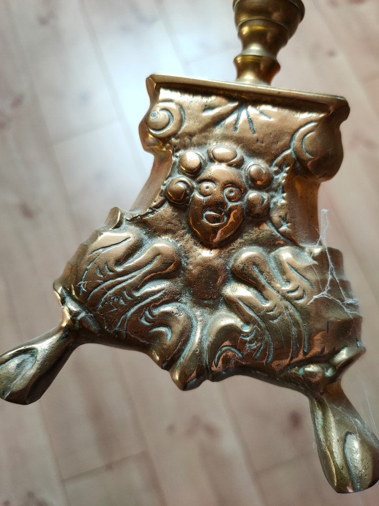 Klassieke messing kerk altaar kandelaar 40 cm, Ophalen of Verzenden, Koper of Brons