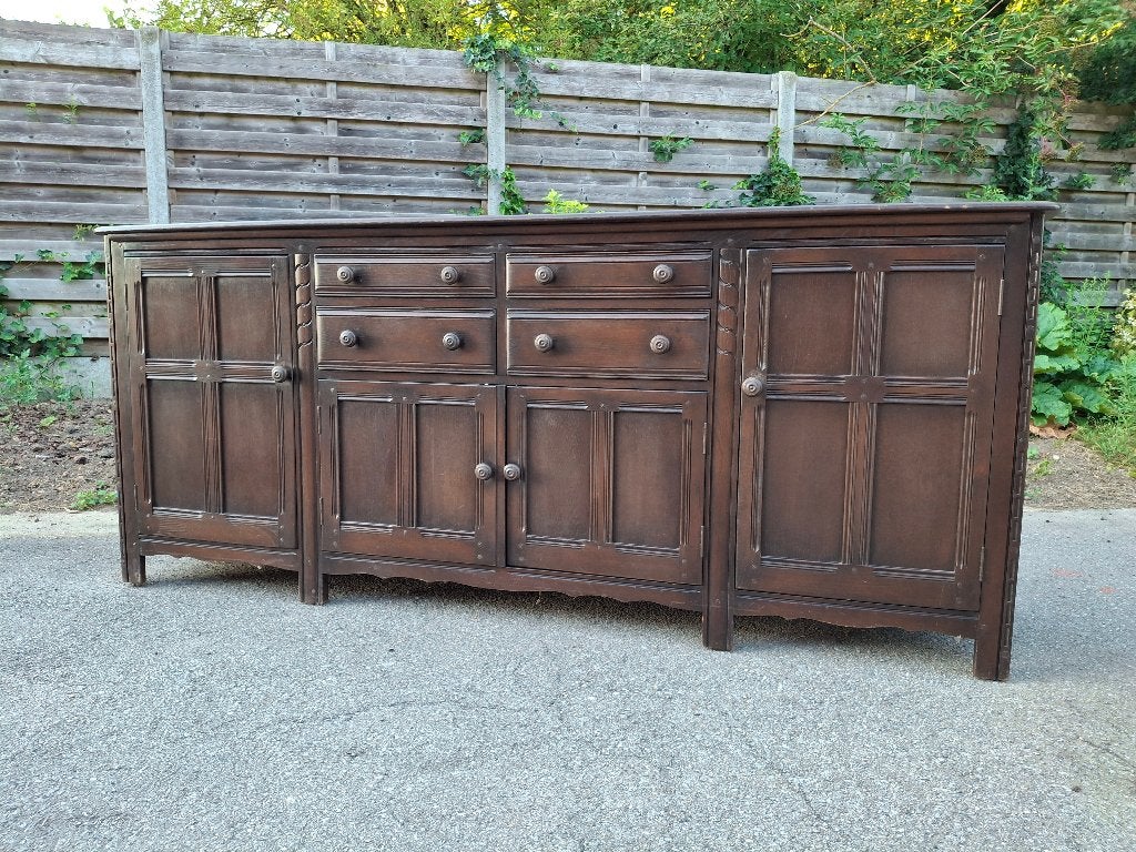 dressoirkast donkerbruin, Huis en Inrichting, Kasten | Dressoirs, Ophalen, Gebruikt, Met deur(en), 200 cm of meer