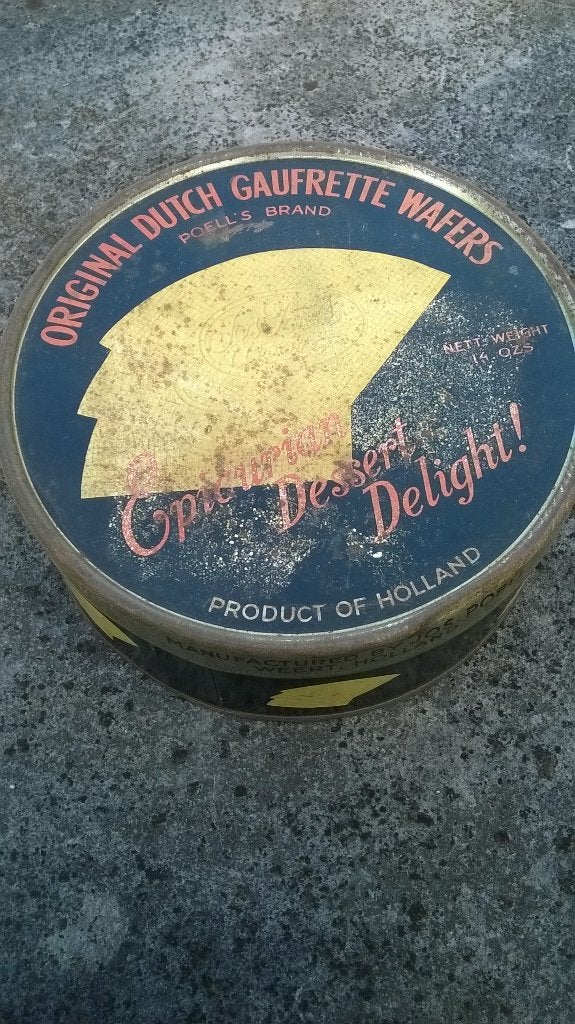 Blikken doos – Original Dutch Gaufrette Wafers, Ophalen of Verzenden, Gebruikt, Koek(jes), Overige merken