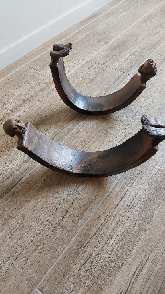 Keramische sculpturen – Stijl Chantal Smets / Aarde en Vuur, Antiek en Kunst, Ophalen, Brutalistisch, Steen of Keramiek, Beeld