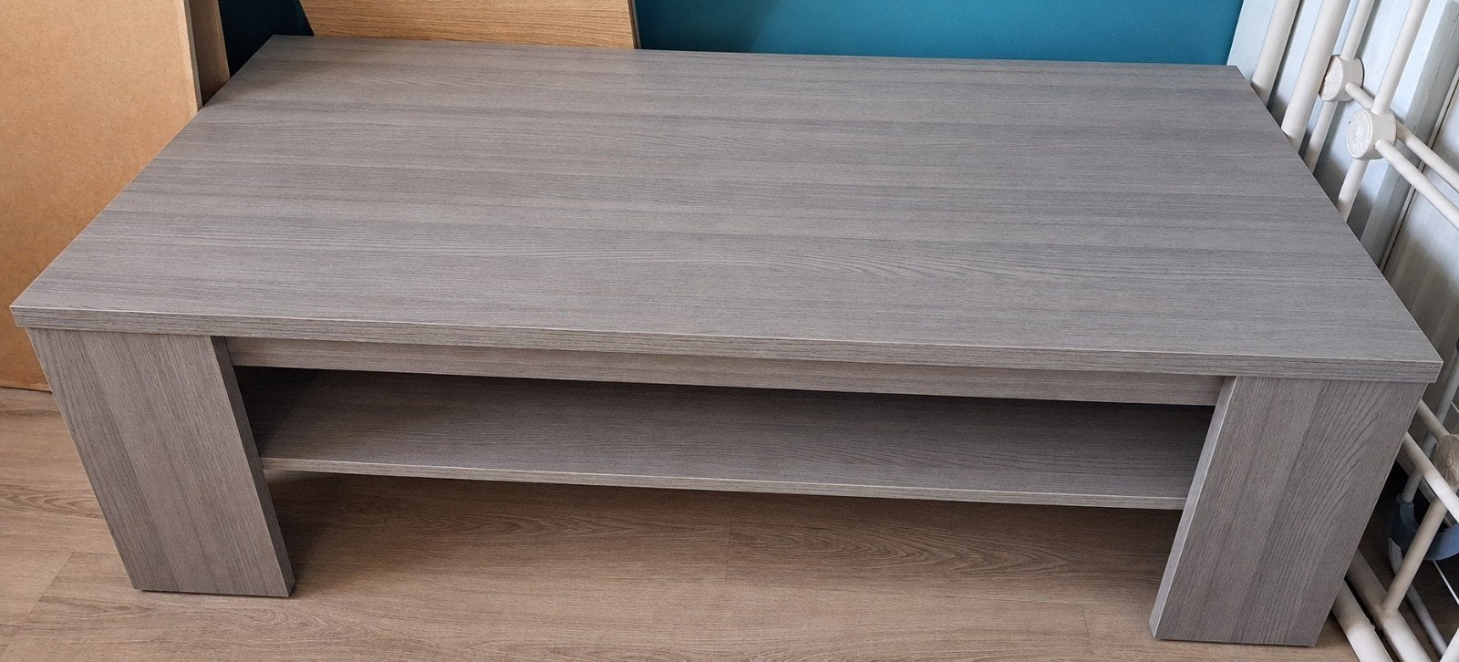 licht grijze salontafel te koop, Ophalen, Zo goed als nieuw, Rechthoekig, Overige houtsoorten