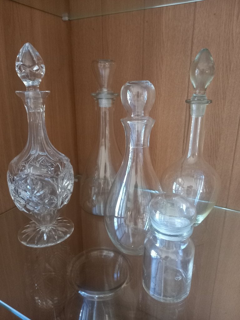 Diverse stolpen, karaffen glas, Huis en Inrichting, Woonaccessoires | Stolpen, Glas, Ophalen, Nieuw, Set
