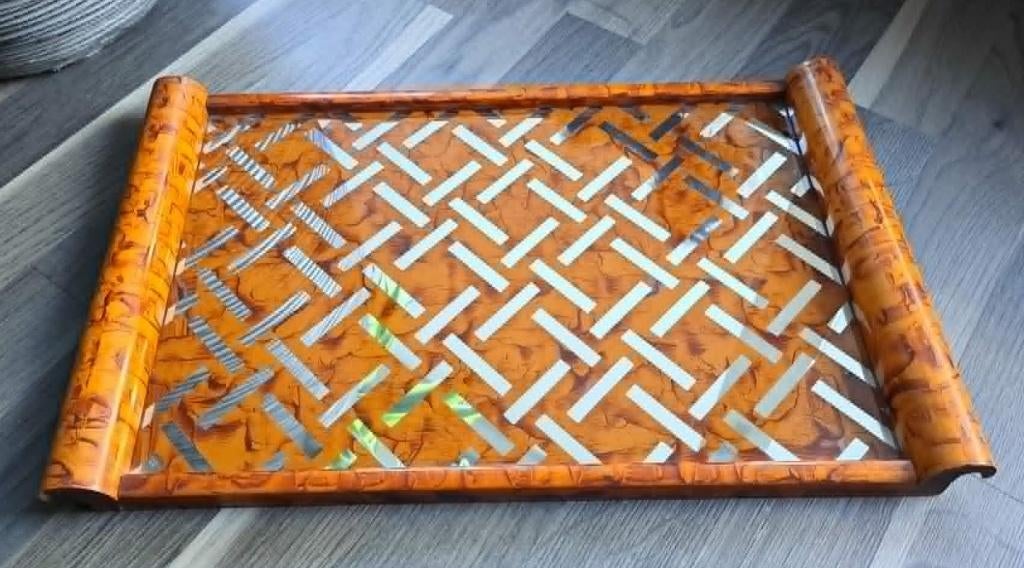 Art deco dienblad met spiegel, Huis en Inrichting, Ophalen of Verzenden, Zo goed als nieuw, Rechthoekig