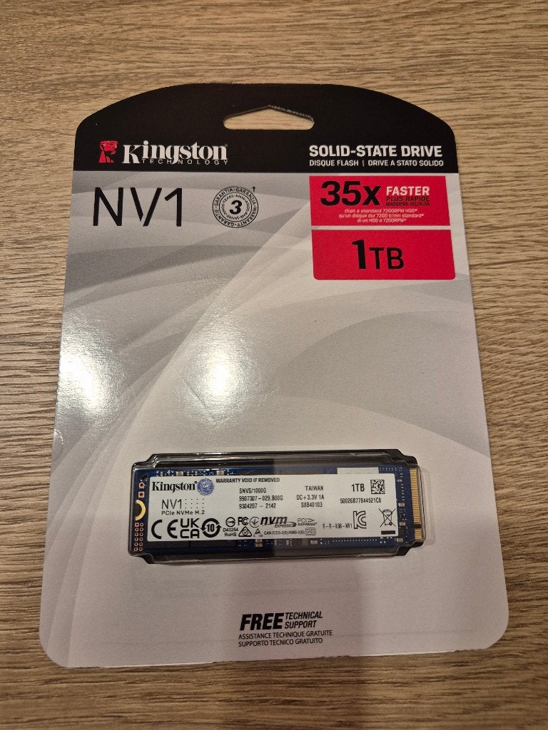 Kingston NV1 1TB - NVMe SSD - NIEUW!!!, Computers en Software, Harde schijven, Intern, Kingston, SSD, Nieuw