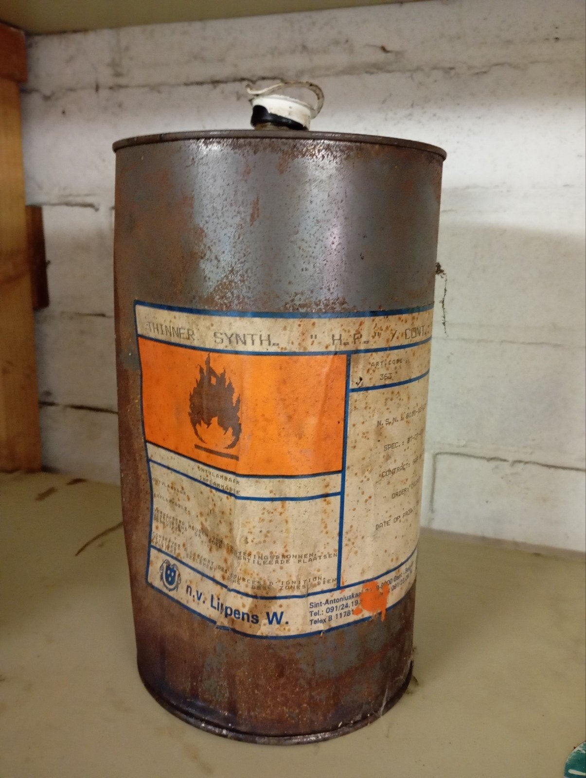antieke thinner vaatje van 5Liter, Antiek en Kunst, Ophalen