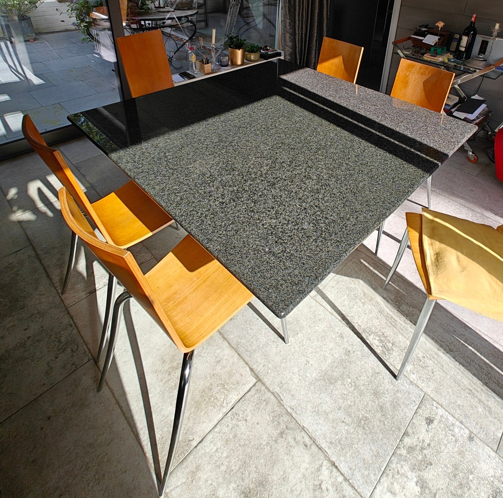 Eettafel - Graniet (135x135), 100 à 150 cm, Cinq personnes ou plus, Carré, 100 à 150 cm